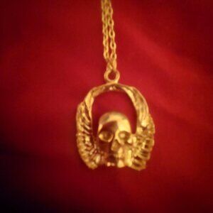 Harley-davidson Vintages Skull Necklace Silver And Gold 40 For 150
